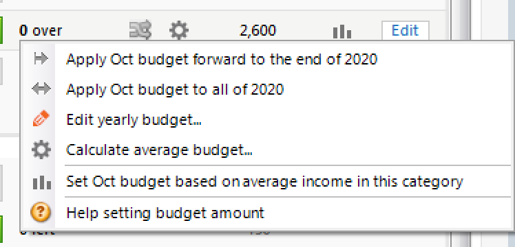 rollover budget category in quicken for mac